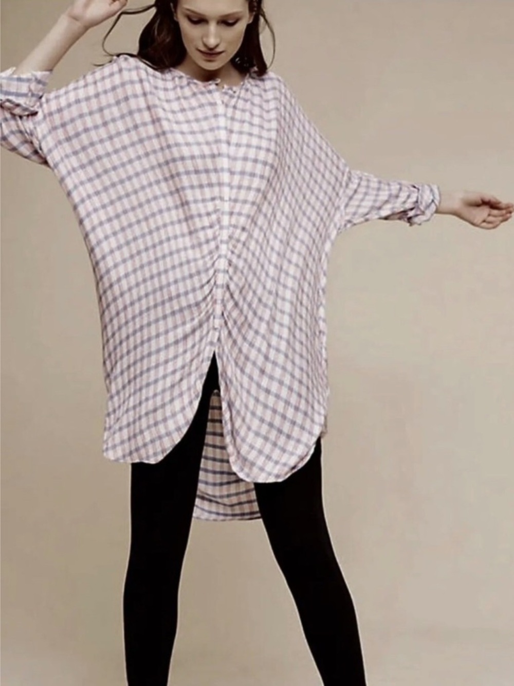 Anthro Saturday Sunday Cozy Oversized Plaid Shirt Dress. Sleeveless